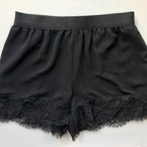 BCBG MAXAZRIA Black Shorts with Lace Detail